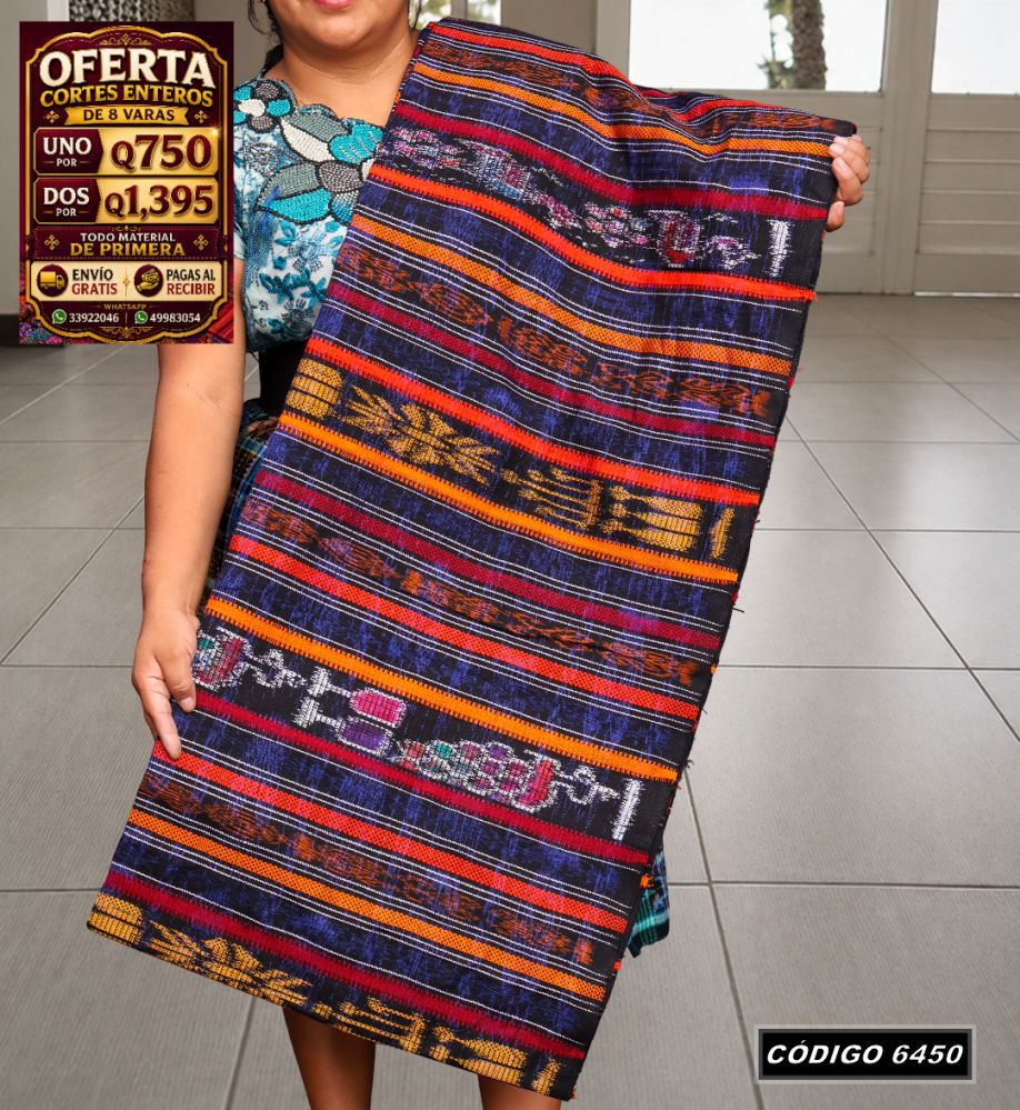 🇬🇹 Diseño Tradicional — Corte Típico Hilo Alemán 8 Varas — Q750 | COD 6450