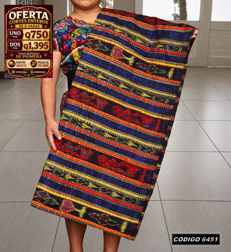 🇬🇹 Diseño Tradicional — Corte Típico Hilo Alemán 8 Varas — Q750 | COD 6451