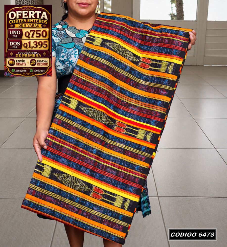 🇬🇹 Diseño Tradicional — Corte Típico Hilo Alemán 8 Varas — Q750 | COD 6478