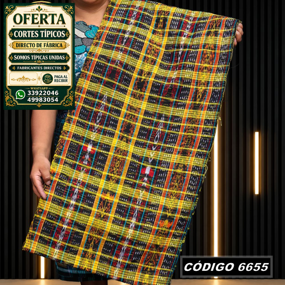 Corte típico quichelense de 8 varas, tejido con Hilo Mish y Altaseda de primera calidad, COD 6655 a solo Q475