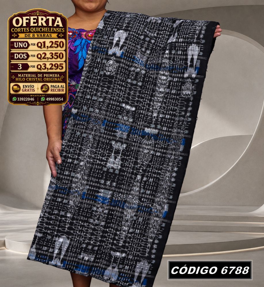 ✨ Corte Típico Hilo de Cristal de Primera 8 Varas — Q1,385 | COD 6788