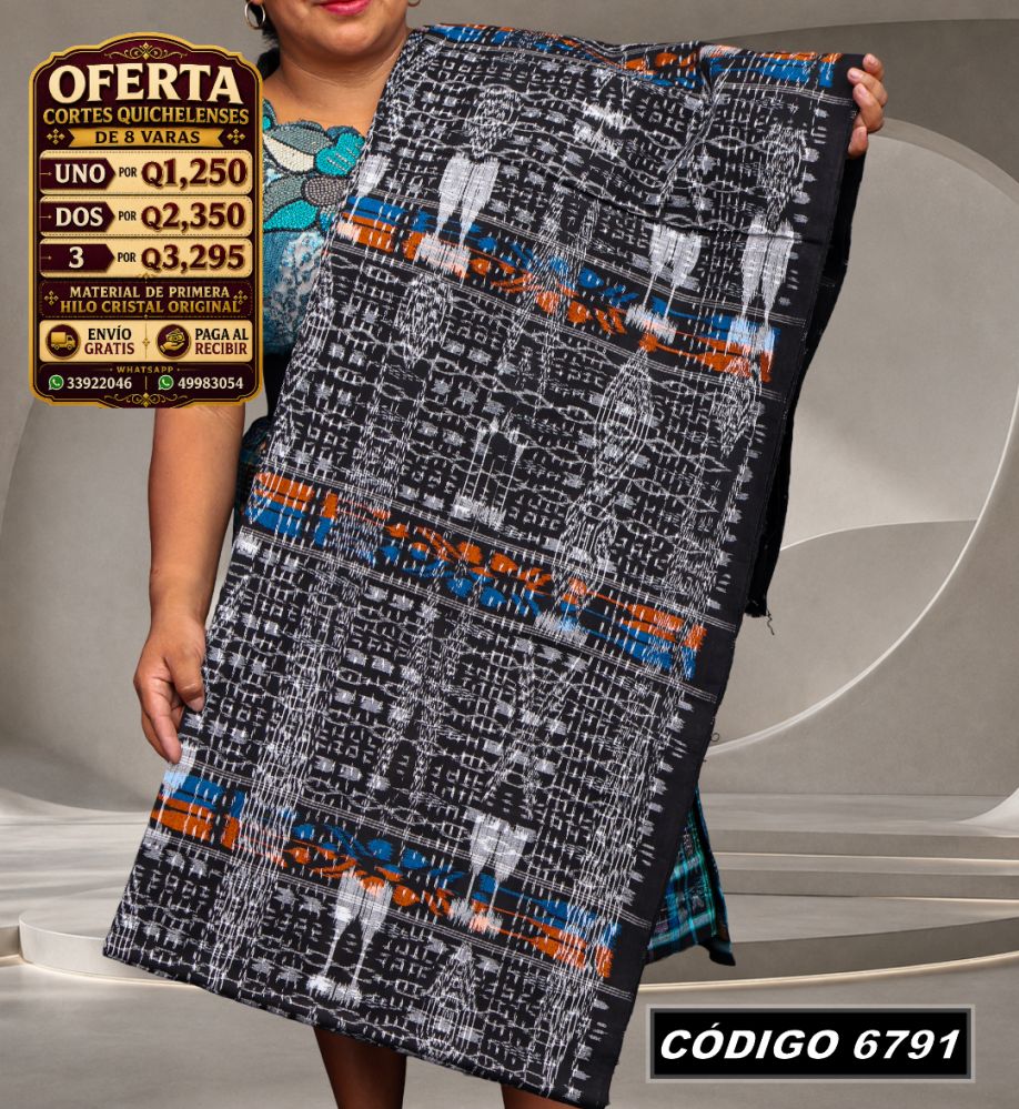 ✨ Corte Típico Hilo de Cristal de Primera 8 Varas — Q1,385 | COD 6791