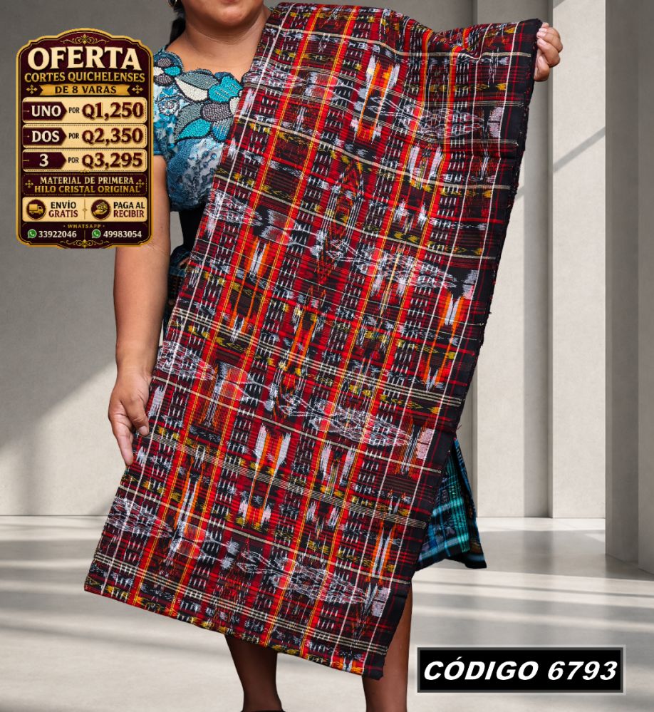 ✨ Corte Típico Hilo de Cristal de Primera 8 Varas — Q1,385 | COD 6793
