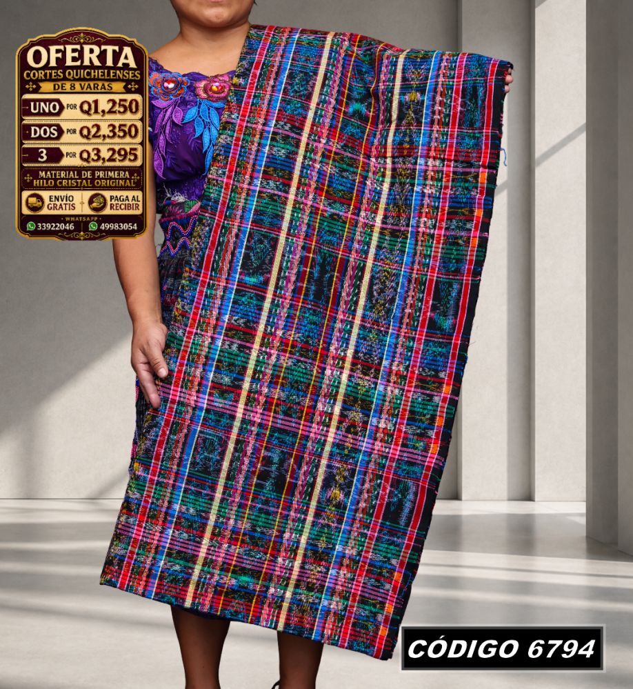 ✨ Corte Típico Hilo de Cristal de Primera 8 Varas — Q1,385 | COD 6794