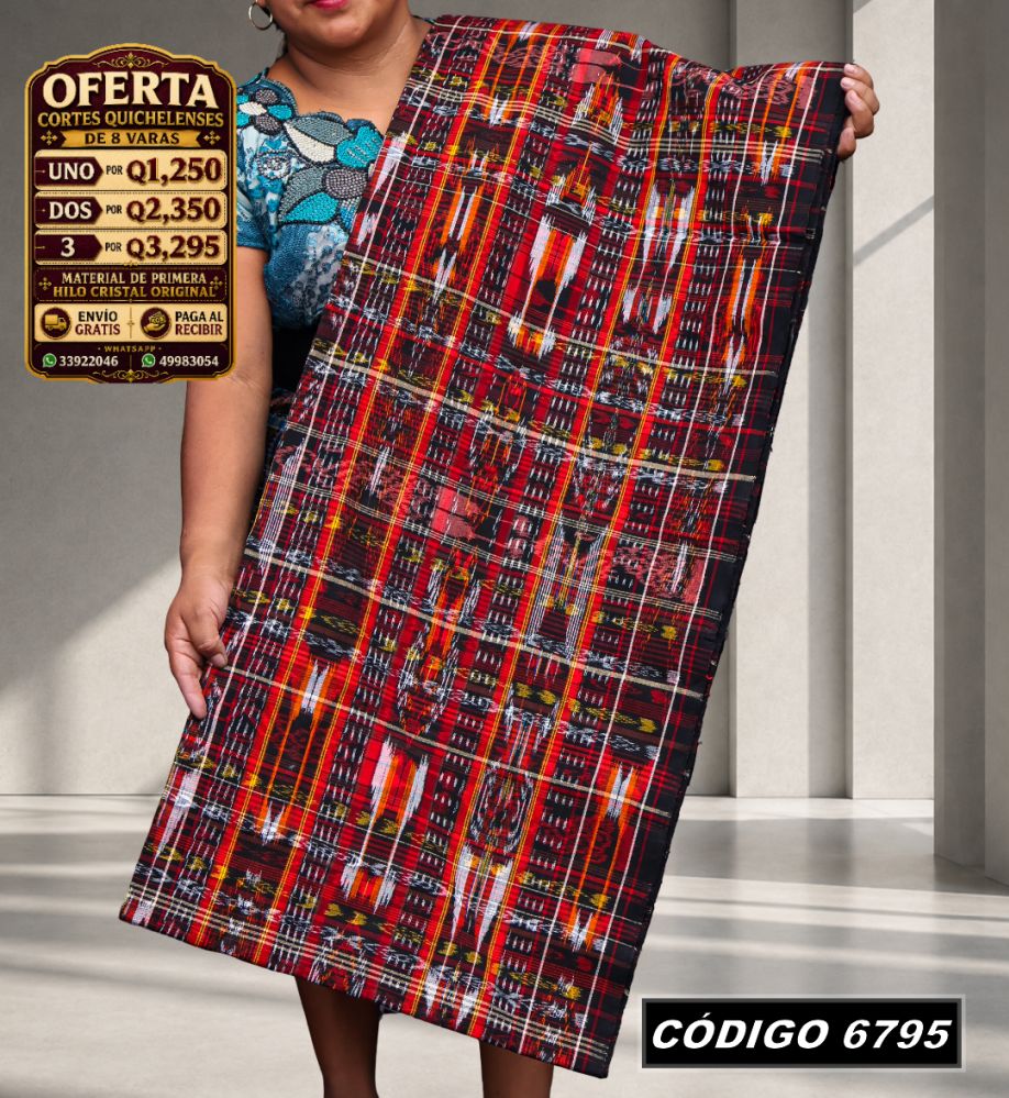 ✨ Corte Típico Hilo de Cristal de Primera 8 Varas — Q1,385 | COD 6795