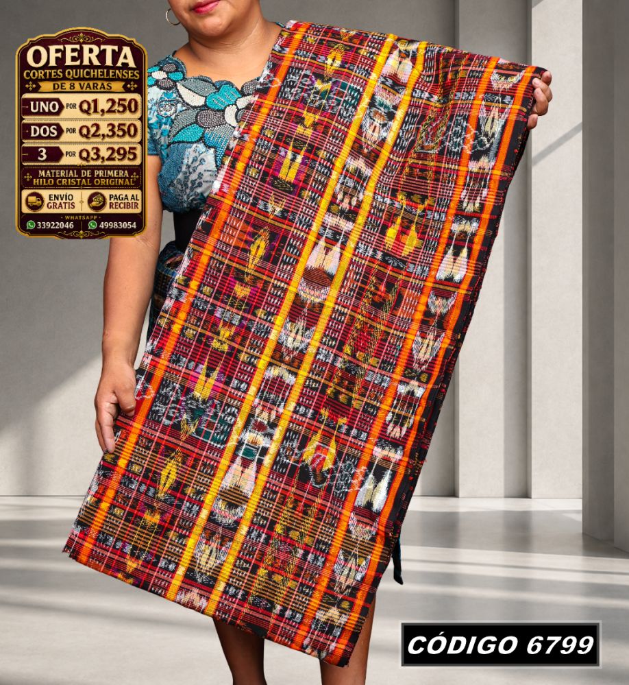 ✨ Corte Típico Hilo de Cristal de Primera 8 Varas — Q1,385 | COD 6799
