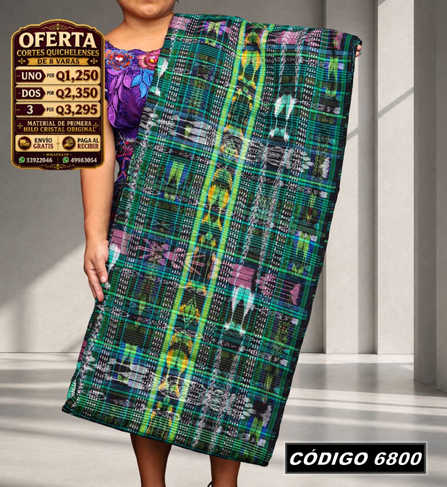 ✨ Corte Típico Hilo de Cristal de Primera 8 Varas — Q1,385 | COD 6800