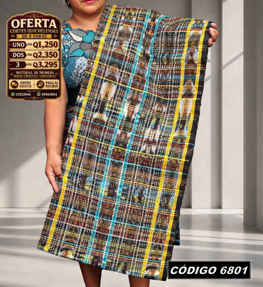 ✨ Corte Típico Hilo de Cristal de Primera 8 Varas — Q1,385 | COD 6801