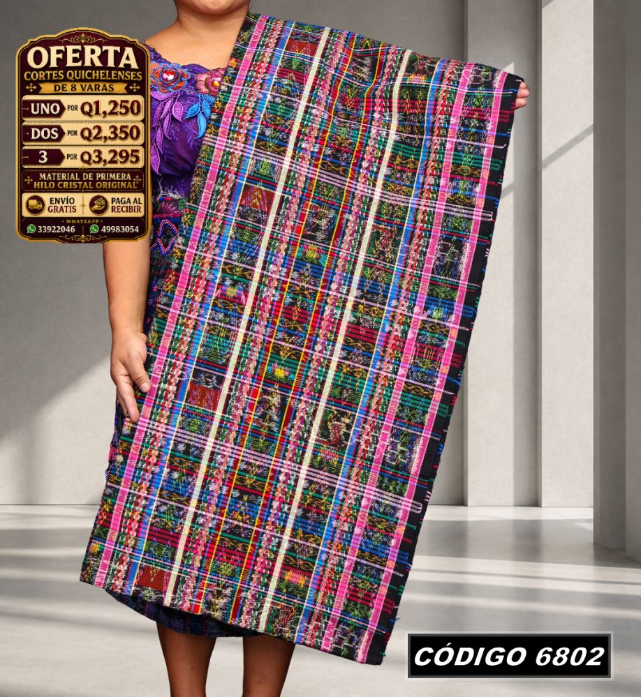 ✨ Corte Típico Hilo de Cristal de Primera 8 Varas — Q1,250 | COD 6802