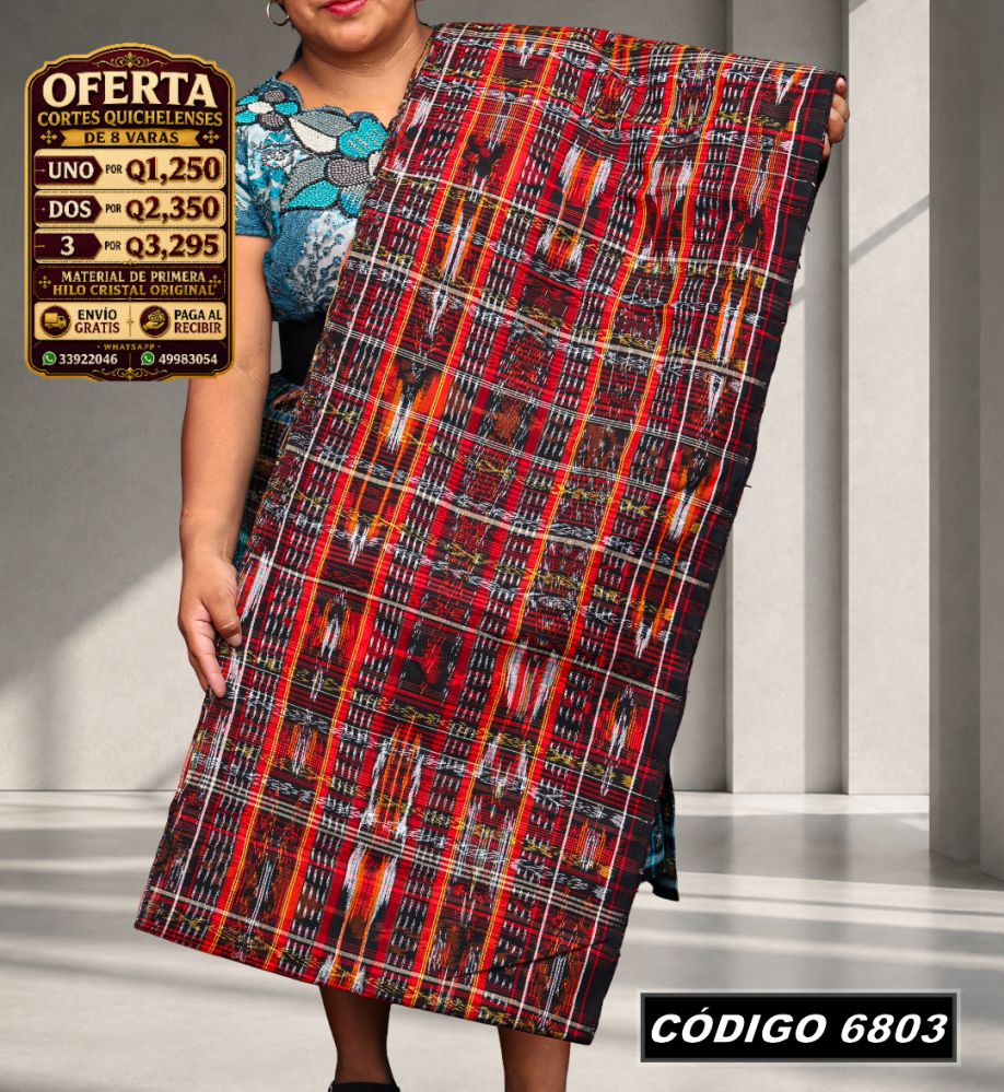 ✨ Diseño Exclusivo — Corte Típico Quiché de Hilo de Cristal de Primera 8 Varas — Q1,250 | COD 6803