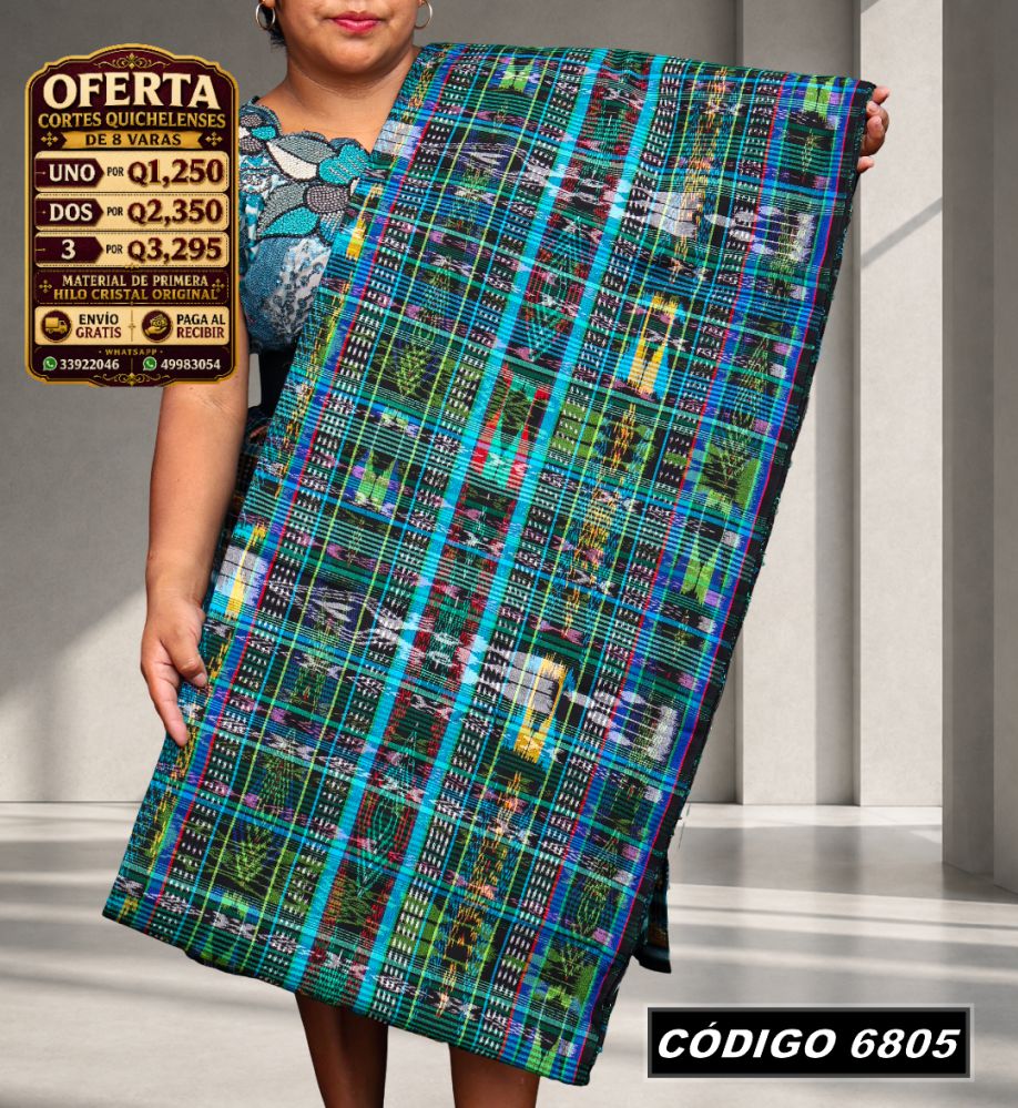 ✨ Corte Típico Hilo de Cristal de Primera 8 Varas — Q1,250 | COD 6805
