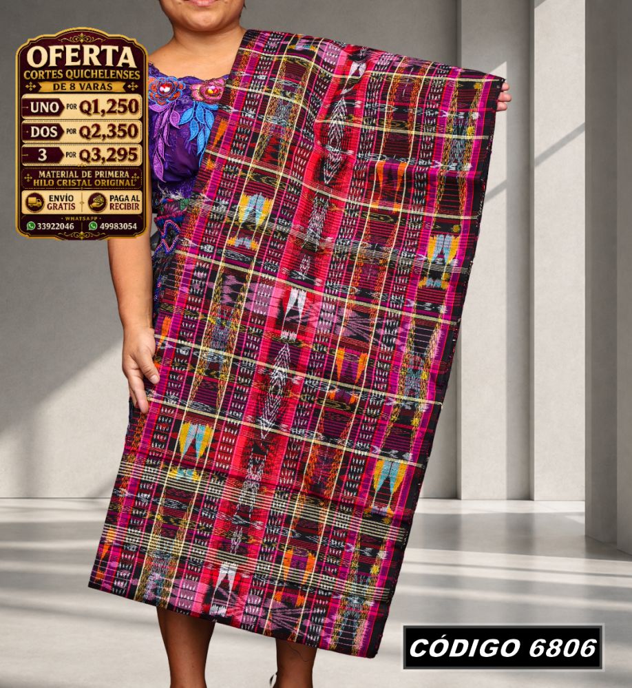 ✨ Corte Típico Hilo de Cristal de Primera 8 Varas — Q1,385 | COD 6806