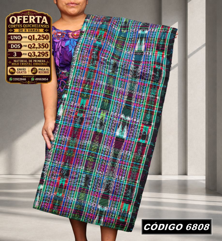 ✨ Corte Típico Hilo de Cristal de Primera 8 Varas — Q1,385 | COD 6808
