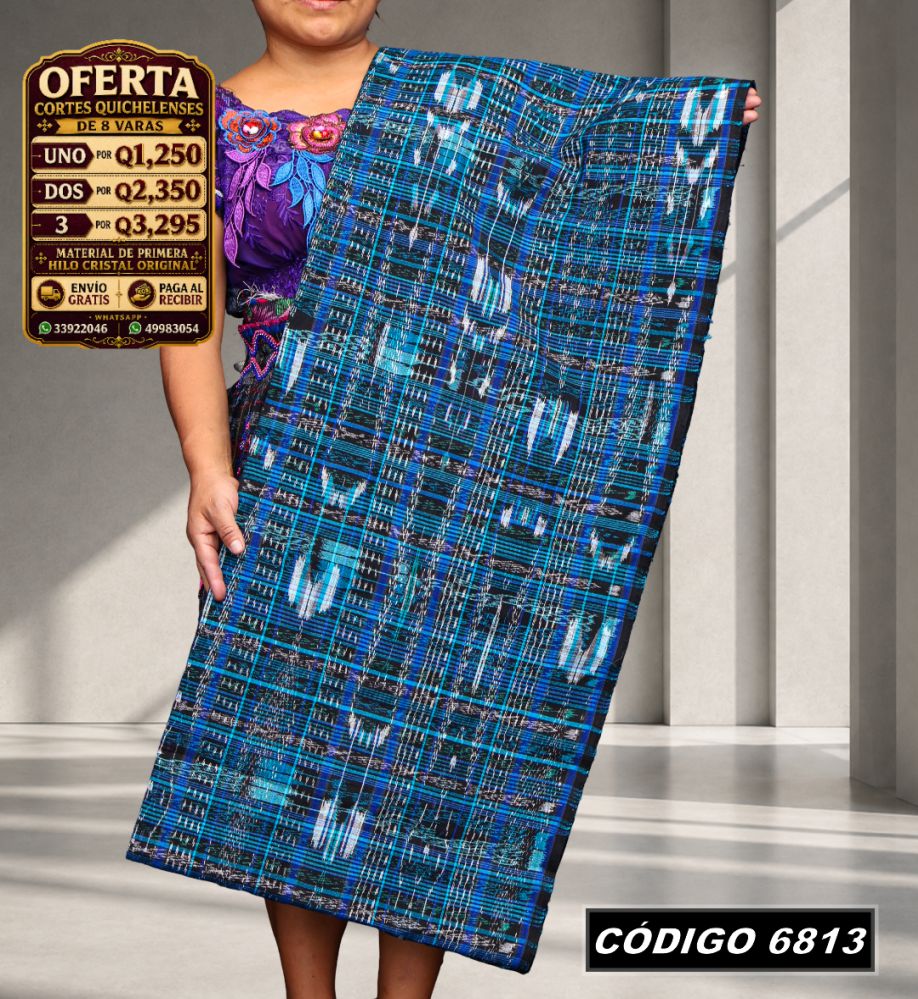 ✨ Corte Típico Hilo de Cristal de Primera 8 Varas — Q1,385 | COD 6813