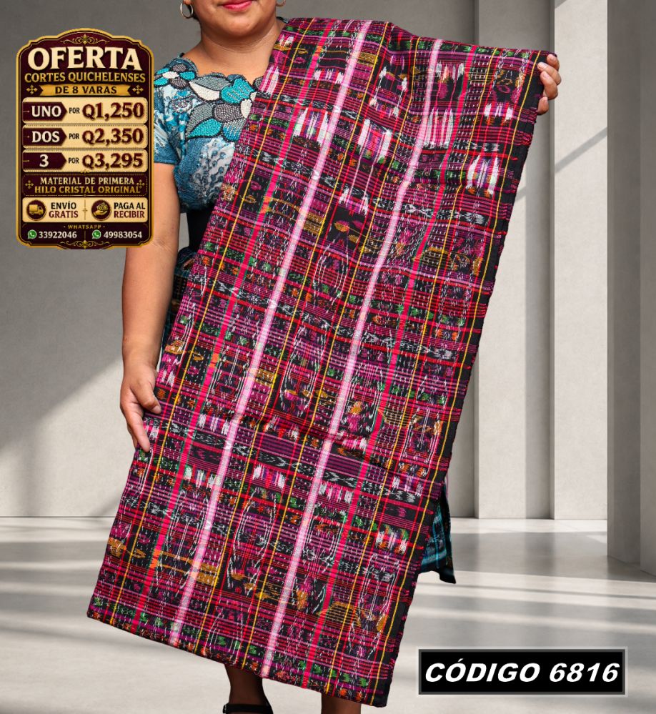 ✨ Corte Típico Hilo de Cristal de Primera 8 Varas — Q1,385 | COD 6816