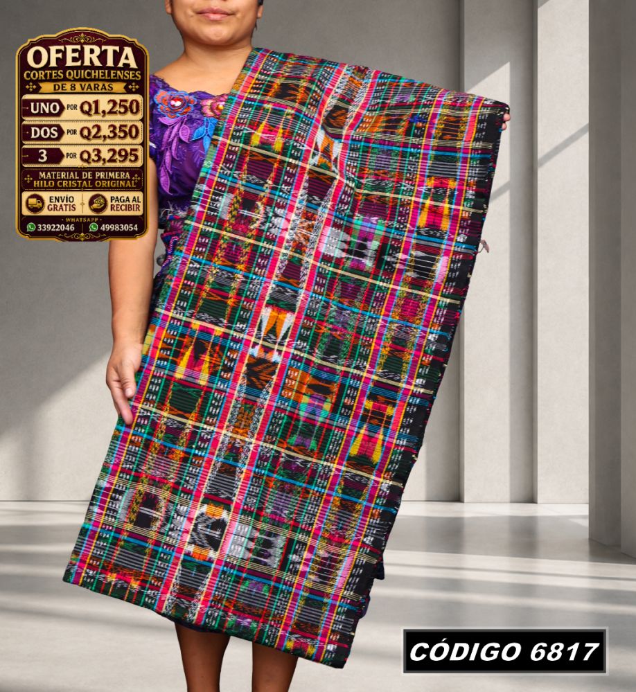 ✨ Corte Típico Hilo de Cristal de Primera 8 Varas — Q1,385 | COD 6817