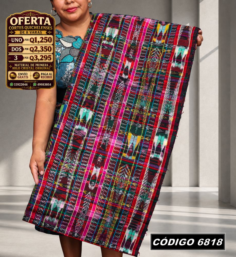 ✨ Corte Típico Hilo de Cristal de Primera 8 Varas — Q1,385 | COD 6818