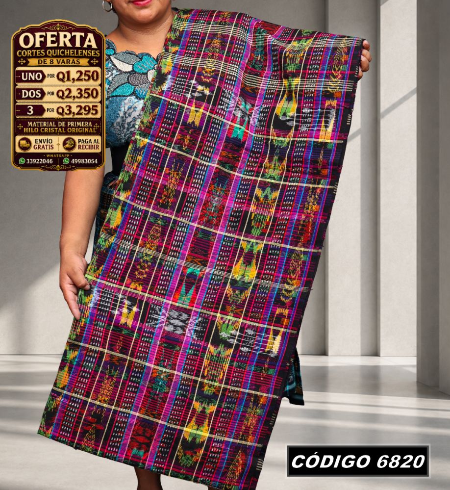 ✨ Corte Típico Hilo de Cristal de Primera 8 Varas — Q1,385 | COD 6820