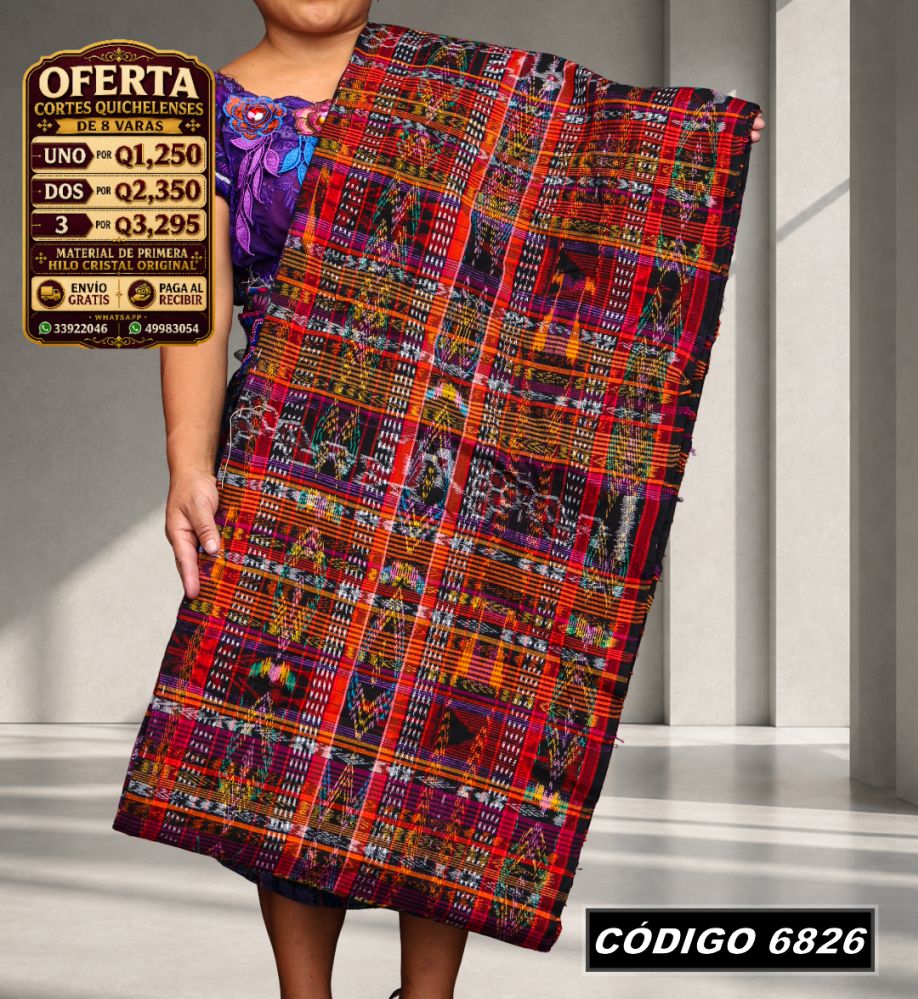 ✨ Corte Típico Hilo de Cristal de Primera 8 Varas — Q1,385 | COD 6826