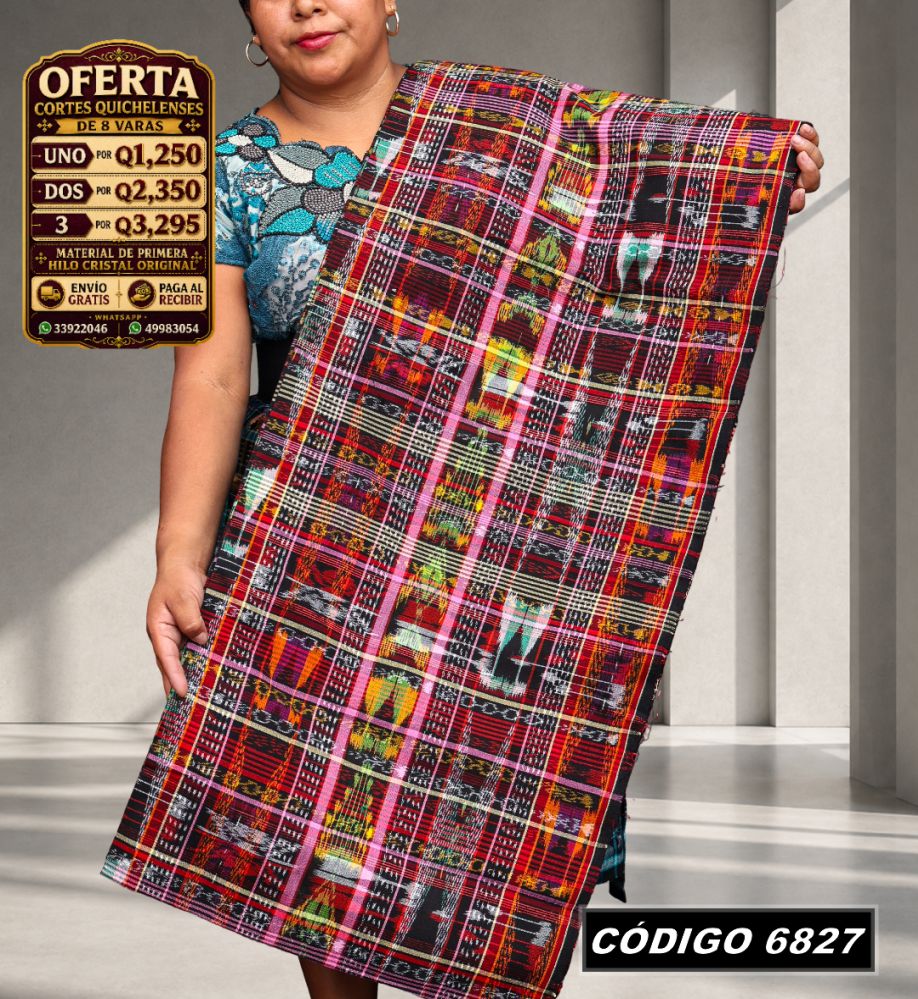 ✨ Corte Típico Hilo de Cristal de Primera 8 Varas — Q1,385 | COD 6827