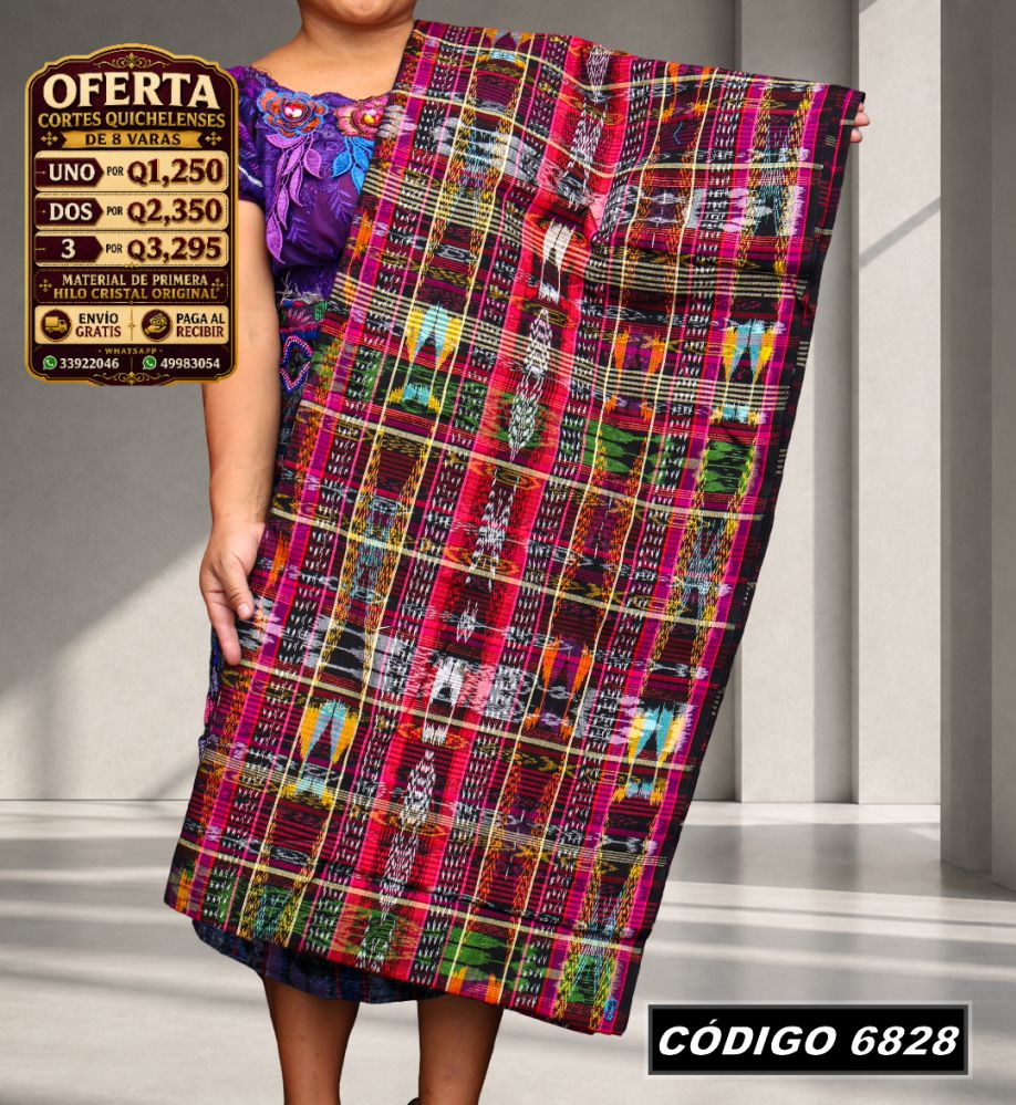 ✨ Corte Típico Hilo de Cristal de Primera 8 Varas — Q1,385 | COD 6828
