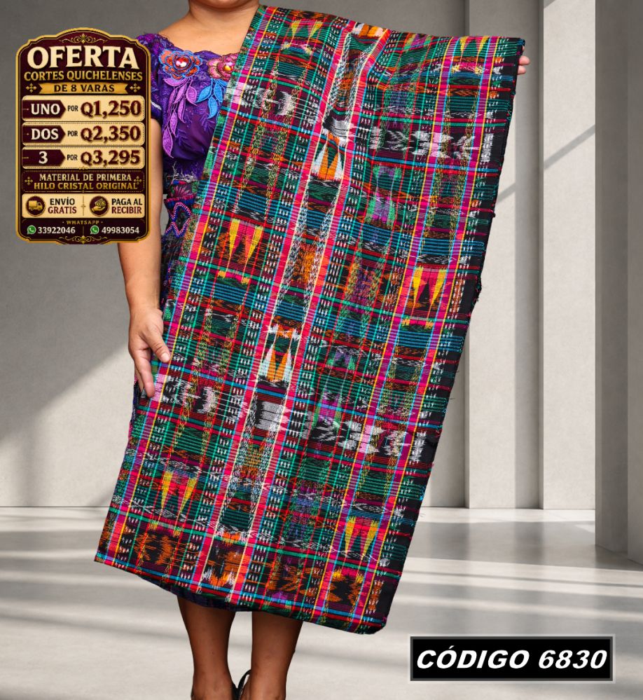 ✨ Diseño Exclusivo — Corte Típico Quiché de Hilo de Cristal de Primera 8 Varas — Q1,250 | COD 6830
