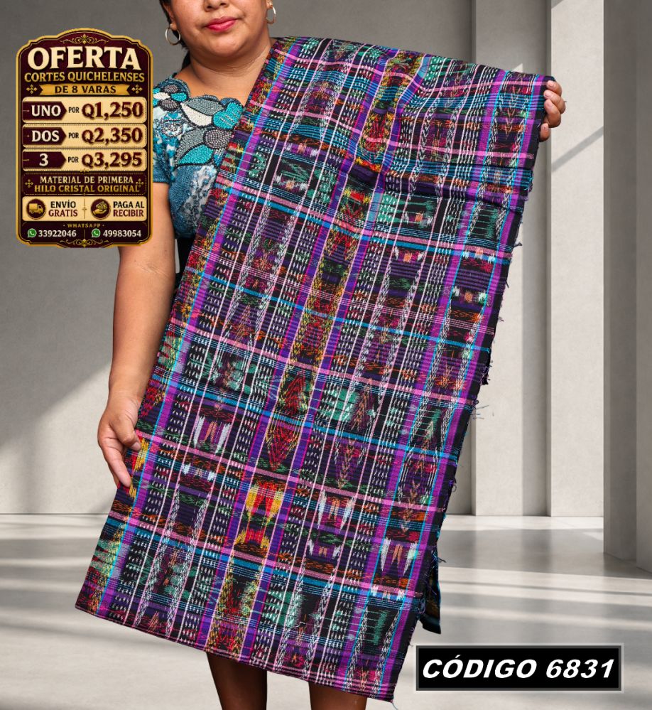 ✨ Corte Típico Hilo de Cristal de Primera 8 Varas — Q1,385 | COD 6831