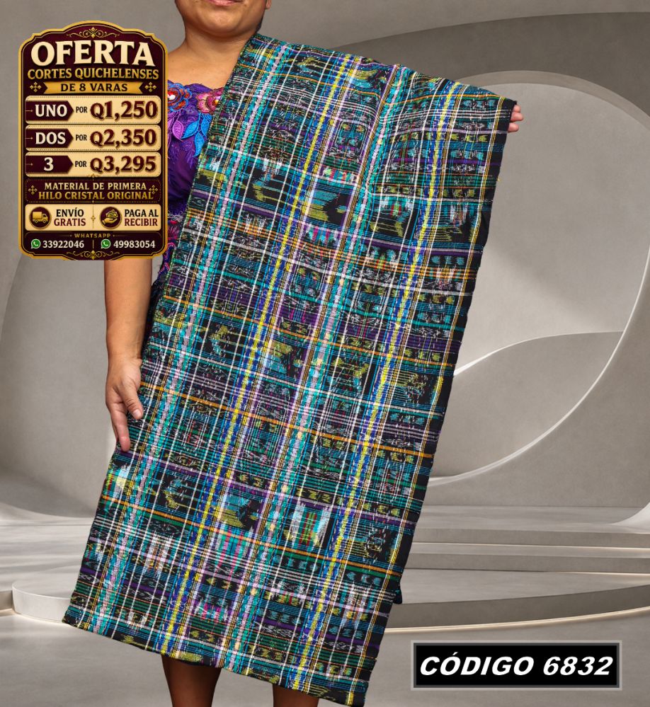 ✨ Corte Típico Hilo de Cristal de Primera 8 Varas — Q1,385 | COD 6832