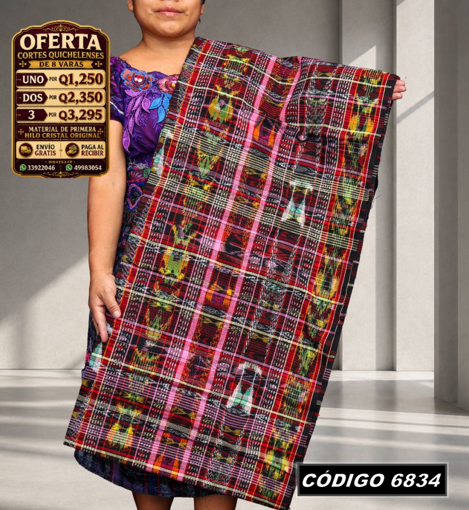 ✨ Corte Típico Hilo de Cristal de Primera 8 Varas — Q1,385 | COD 6834