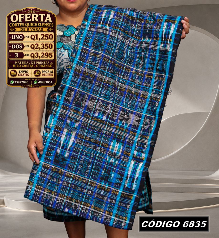 ✨ Corte Típico Hilo de Cristal de Primera 8 Varas — Q1,385 | COD 6835