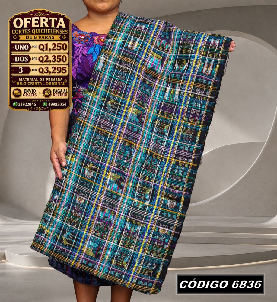 ✨ Corte Típico Hilo de Cristal de Primera 8 Varas — Q1,385 | COD 6836