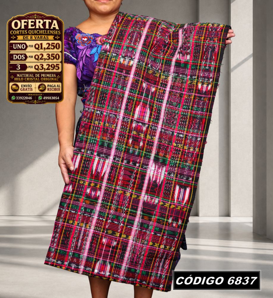 ✨ Corte Típico Hilo de Cristal de Primera 8 Varas — Q1,385 | COD 6837