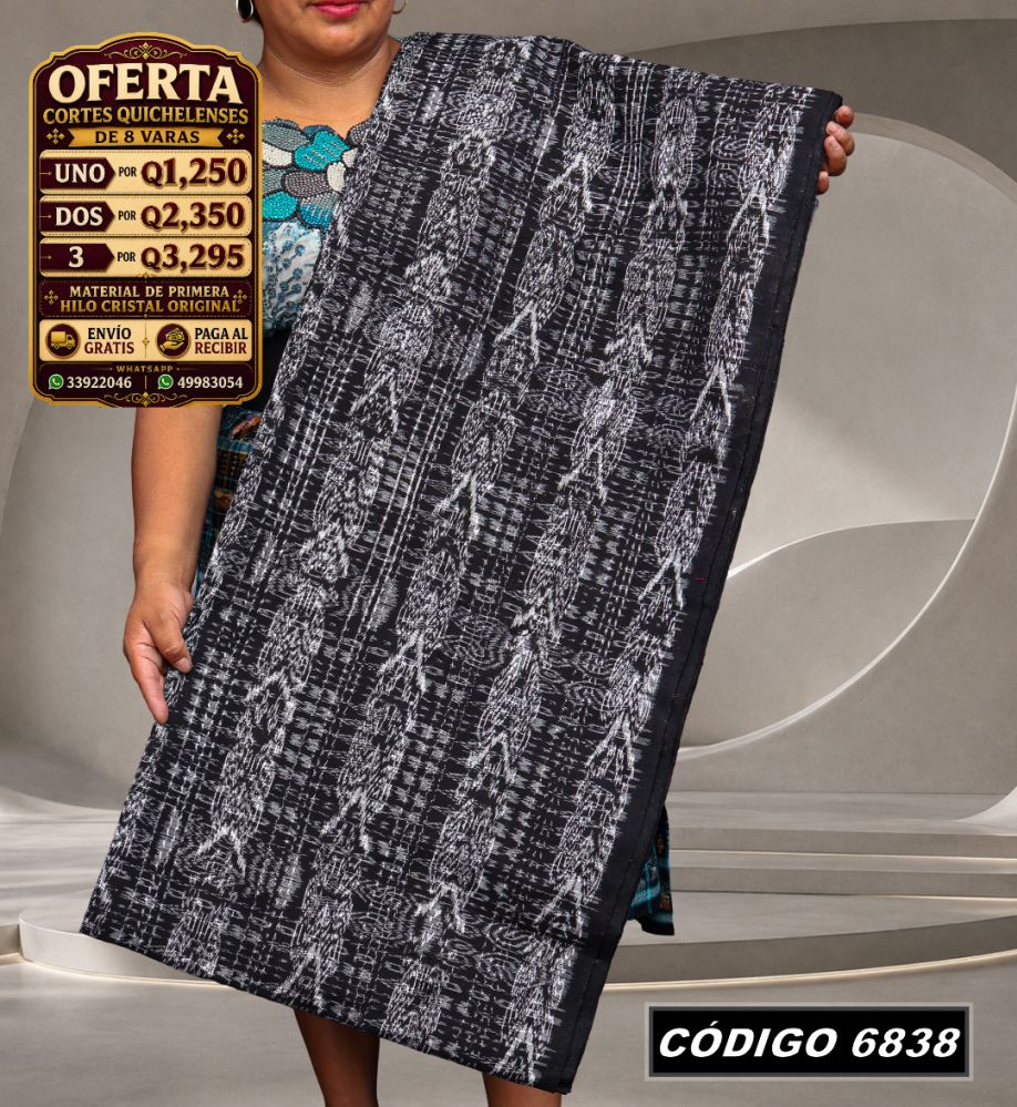 ✨ Corte Típico Hilo de Cristal de Primera 8 Varas — Q1,385 | COD 6838