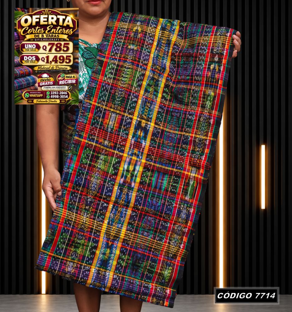 Corte Típico Quichelense de 8 Varas — Q785 | Diseño tradicional guatemalteco