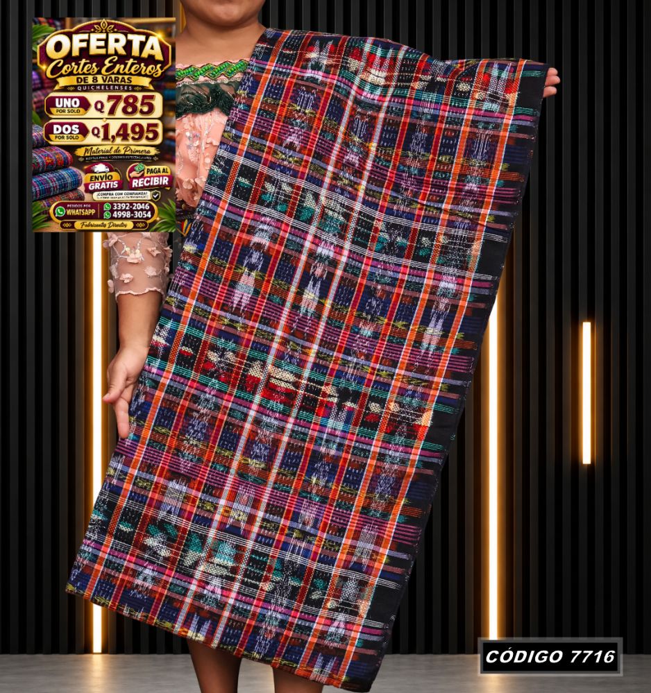 Corte Típico Quichelense de 8 Varas — Q785 | Diseño tradicional guatemalteco