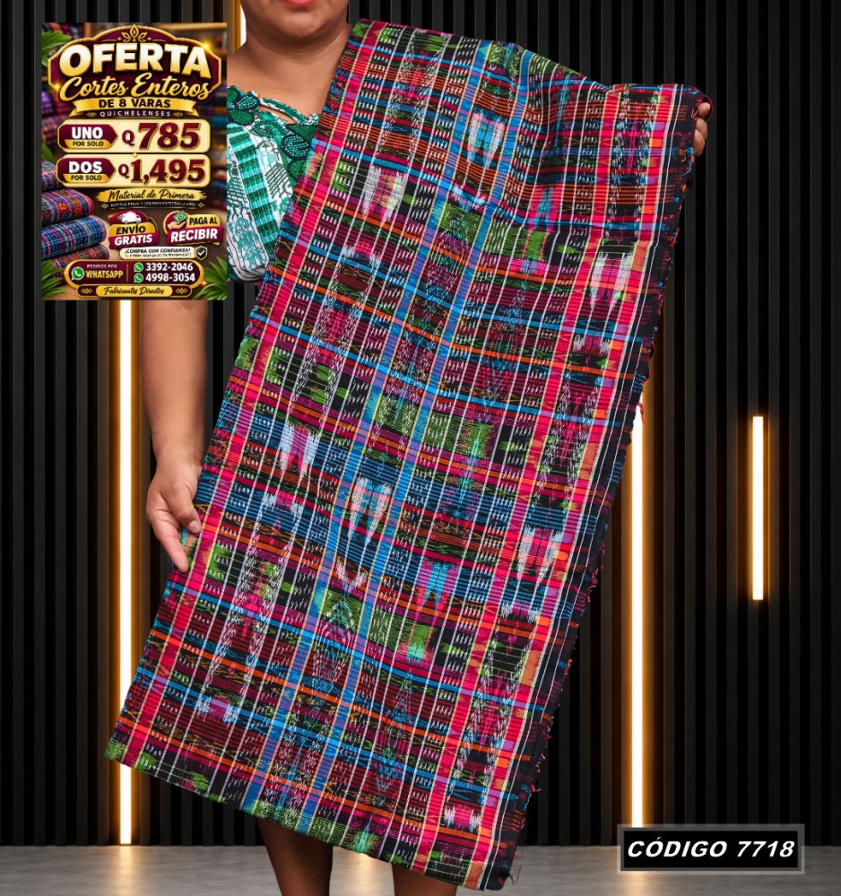 Corte Típico Quichelense de 8 Varas — Q785 | Diseño tradicional guatemalteco