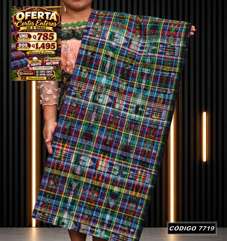 Corte Típico Quichelense de 8 Varas — Q785 | Diseño tradicional guatemalteco