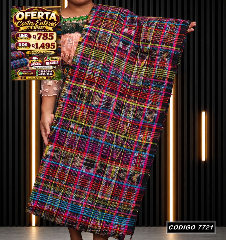 Corte Típico Quichelense de 8 Varas — Q785 | Diseño tradicional guatemalteco