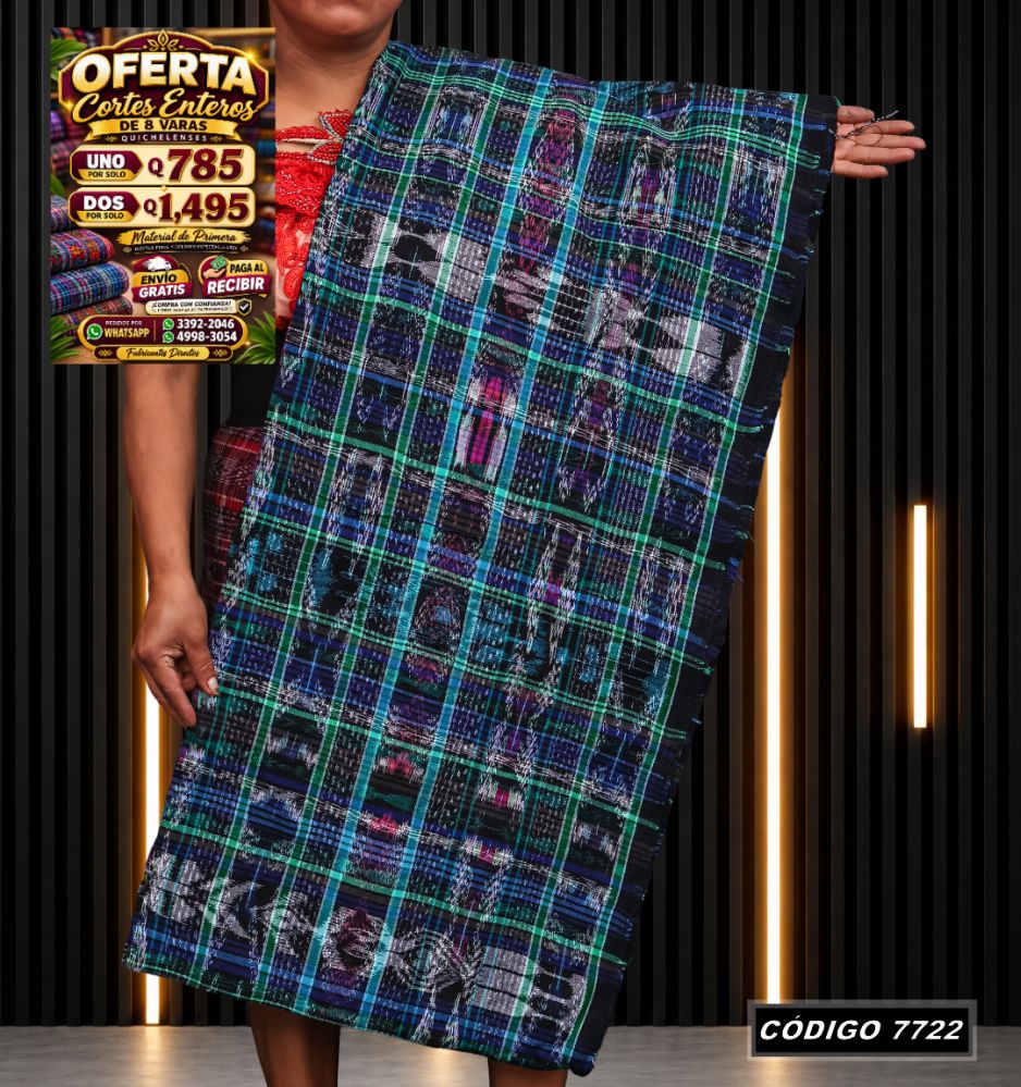 Corte Típico Quichelense de 8 Varas — Q785 | Diseño tradicional guatemalteco