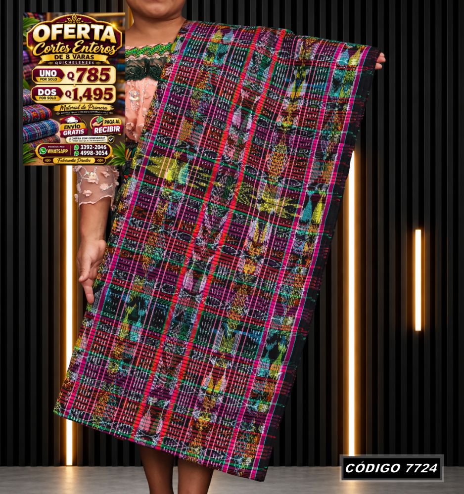 Corte Típico Quichelense de 8 Varas — Q785 | Diseño tradicional guatemalteco