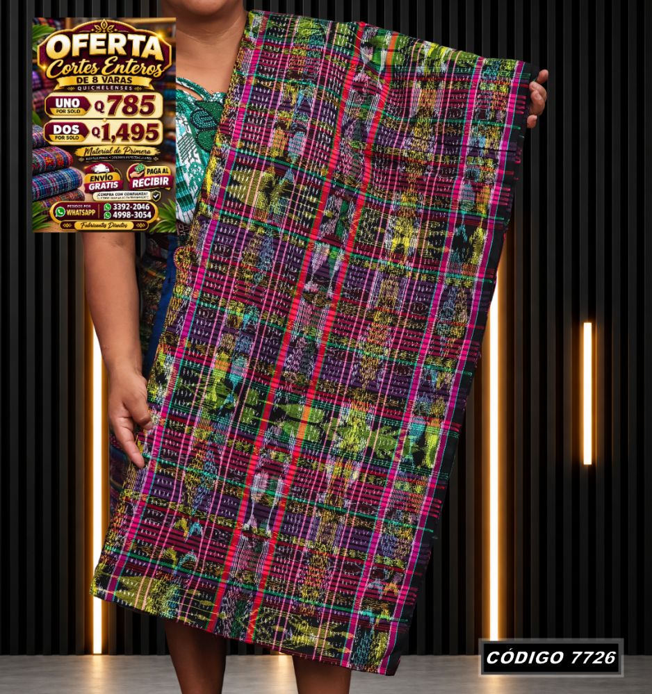 Corte Típico Quichelense de 8 Varas — Q785 | Diseño tradicional guatemalteco