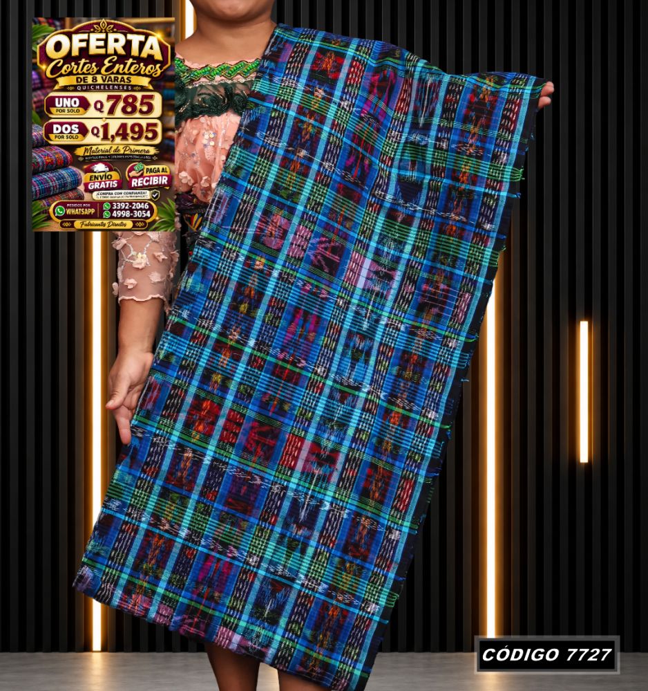 Corte Típico Quichelense de 8 Varas — Q785 | Diseño tradicional guatemalteco