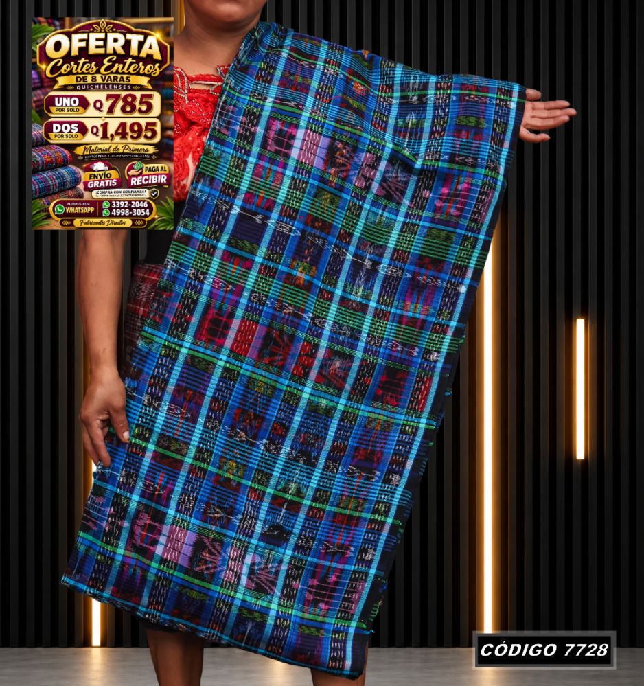 Corte Típico Quichelense de 8 Varas — Q785 | Diseño tradicional guatemalteco