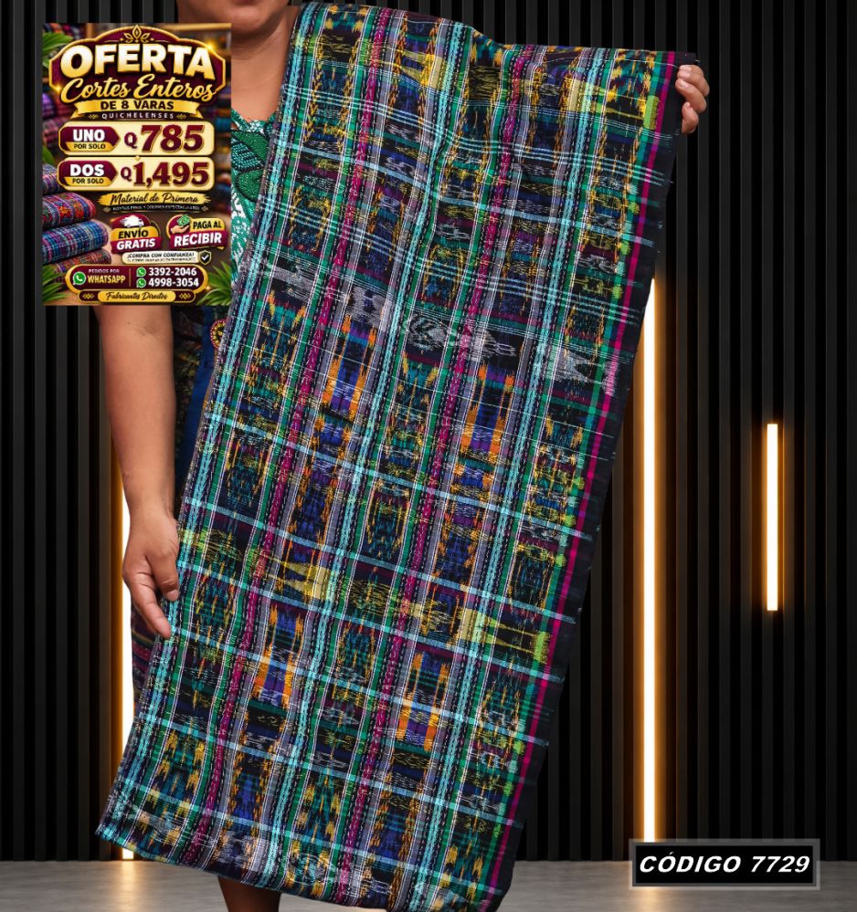 Corte Típico Quichelense de 8 Varas — Q785 | Diseño tradicional guatemalteco