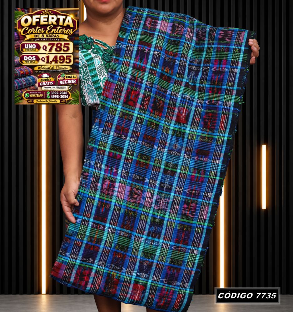 Corte Típico Quichelense de 8 Varas — Q785 | Diseño tradicional guatemalteco