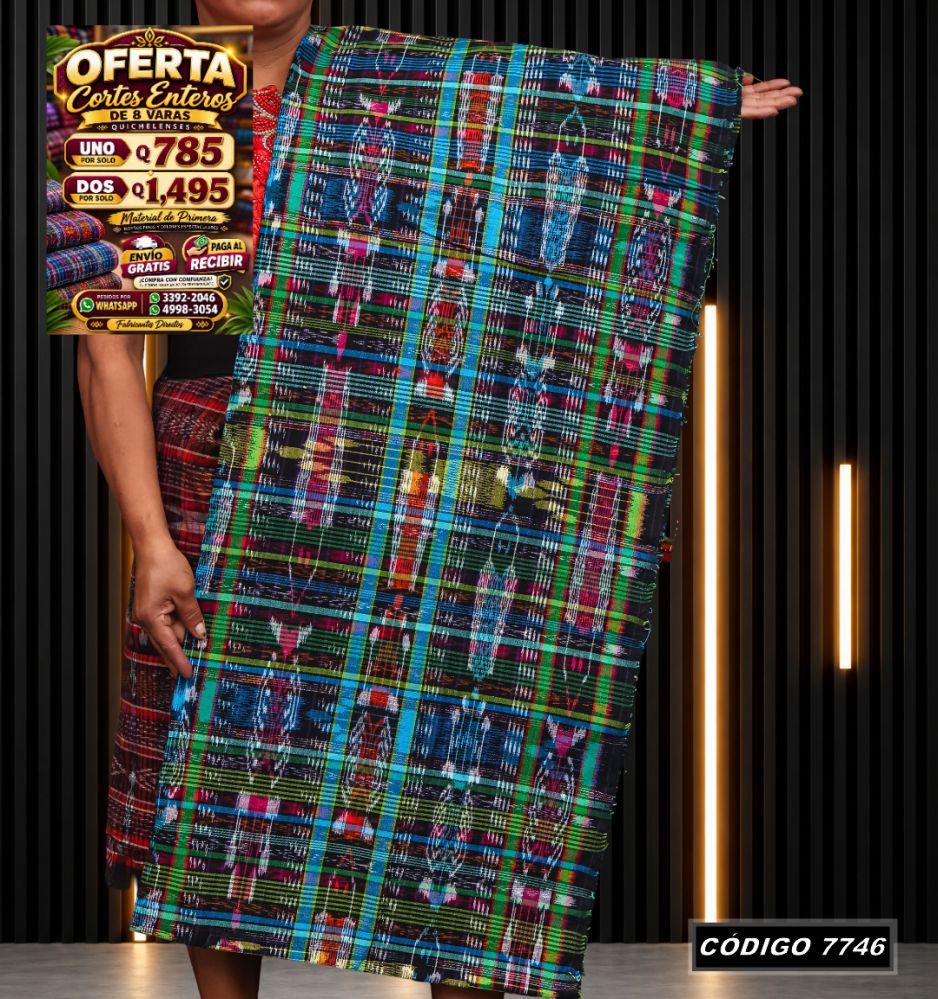 Corte Típico Quichelense de 8 Varas — Q785 | Diseño tradicional guatemalteco