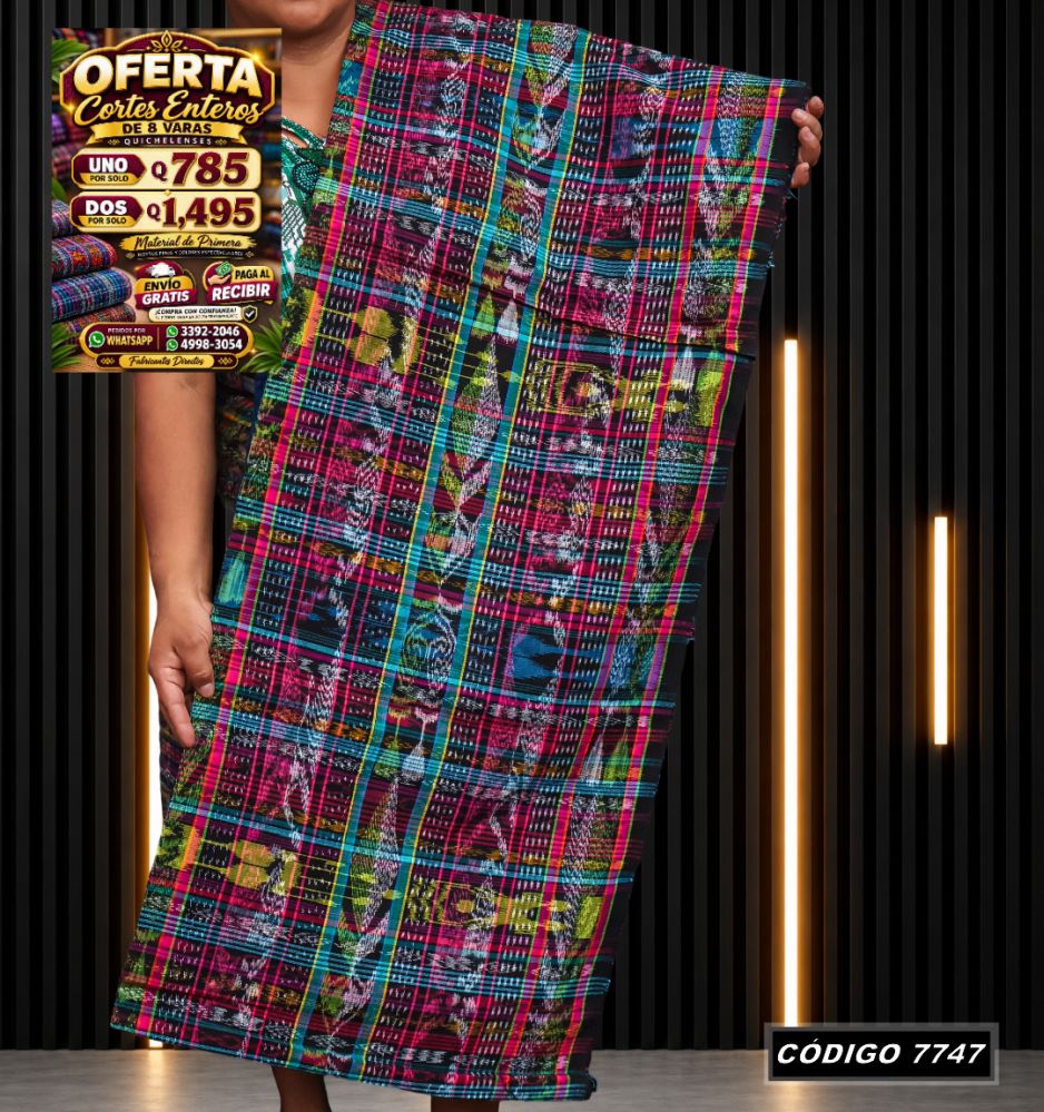 Corte Típico Quichelense de 8 Varas — Q785 | Diseño tradicional guatemalteco