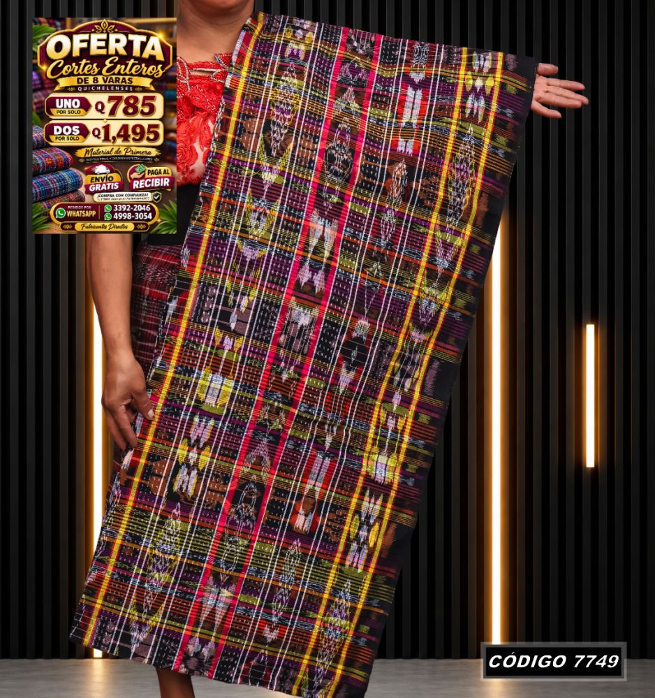 Corte Típico Quichelense de 8 Varas — Q785 | Diseño tradicional guatemalteco