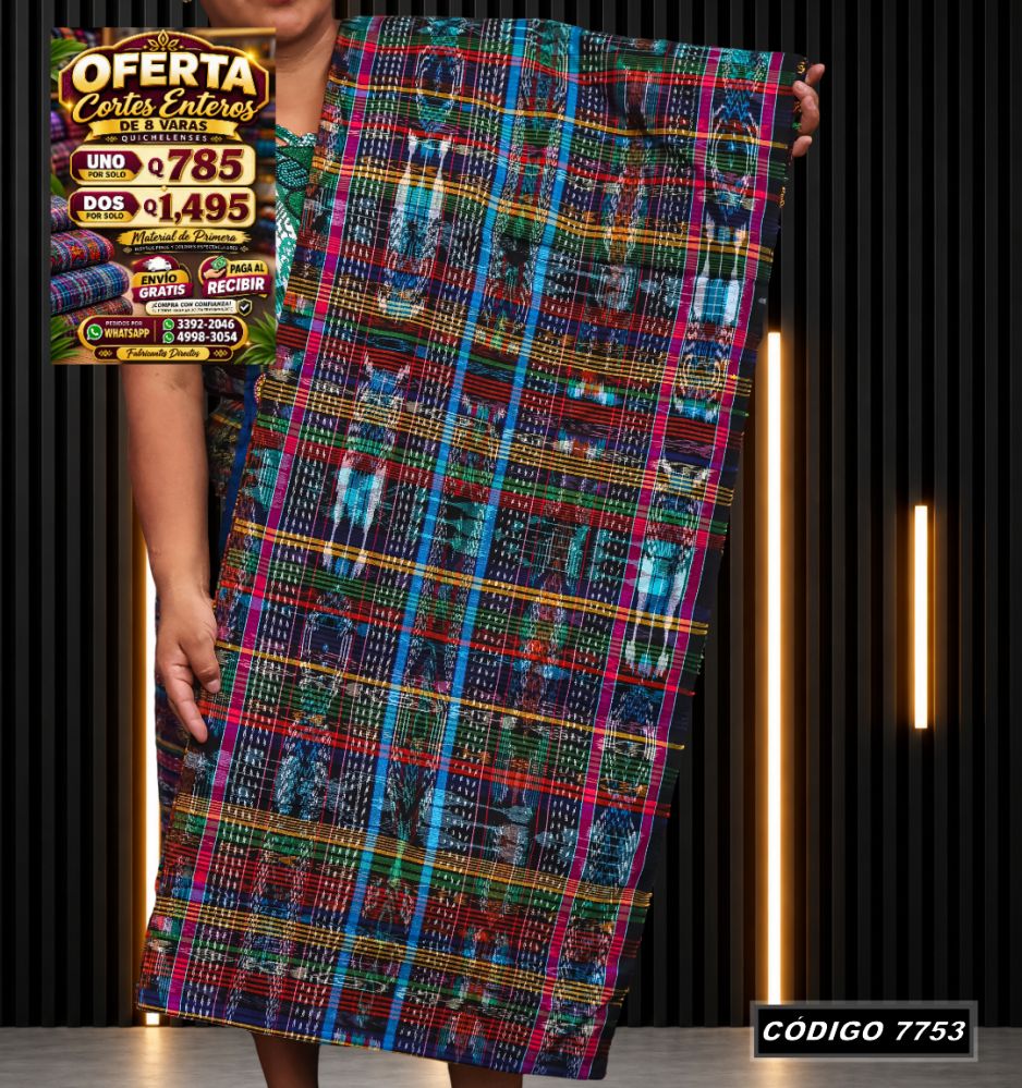 Corte Típico Quichelense de 8 Varas — Q785 | Diseño tradicional guatemalteco