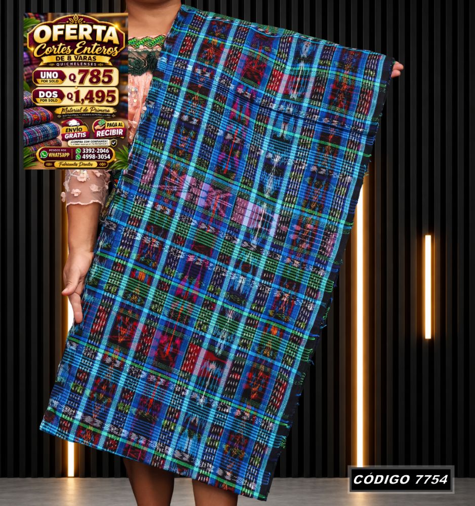 Corte Típico Quichelense de 8 Varas — Q785 | Diseño tradicional guatemalteco